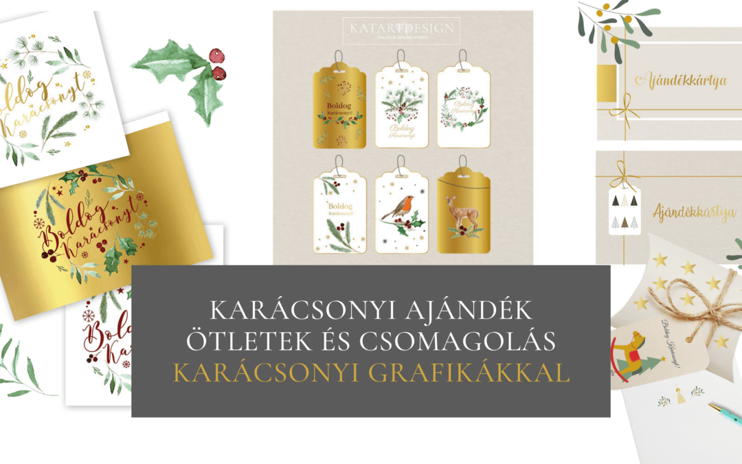 Karácsonyi ajándék és csomagolás ötletekhez karácsonyi grafikák